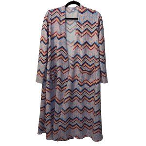 LuLaRoe Sarah Cardigan Duster Southwest Chevron Print L